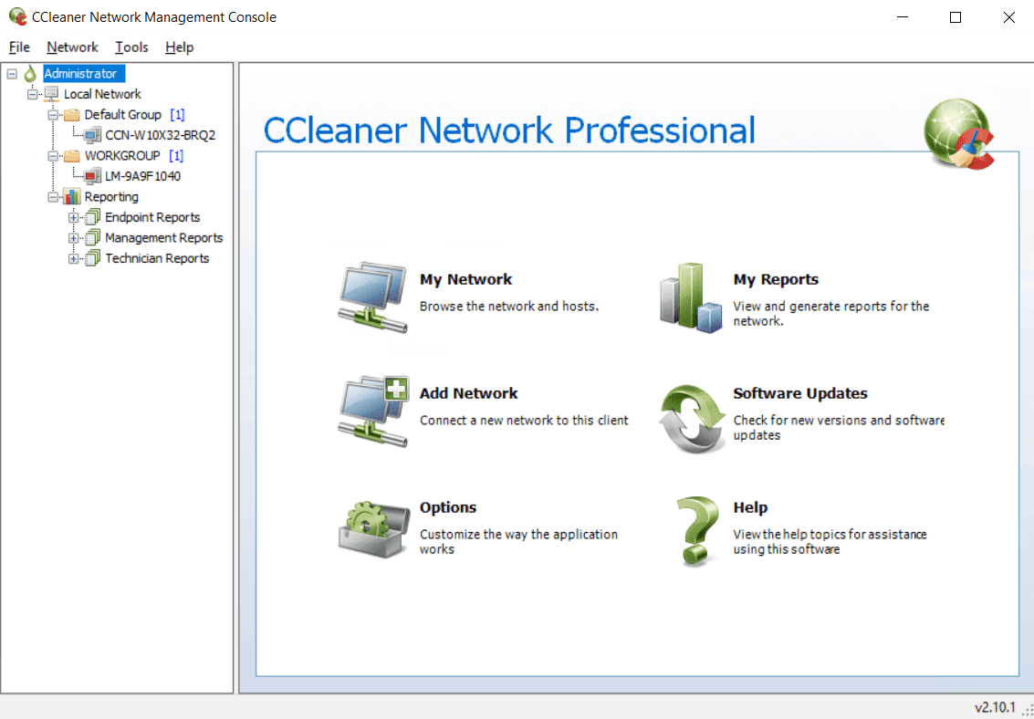 Main Interface CCleaner Network Professional Main Interface Screenshot