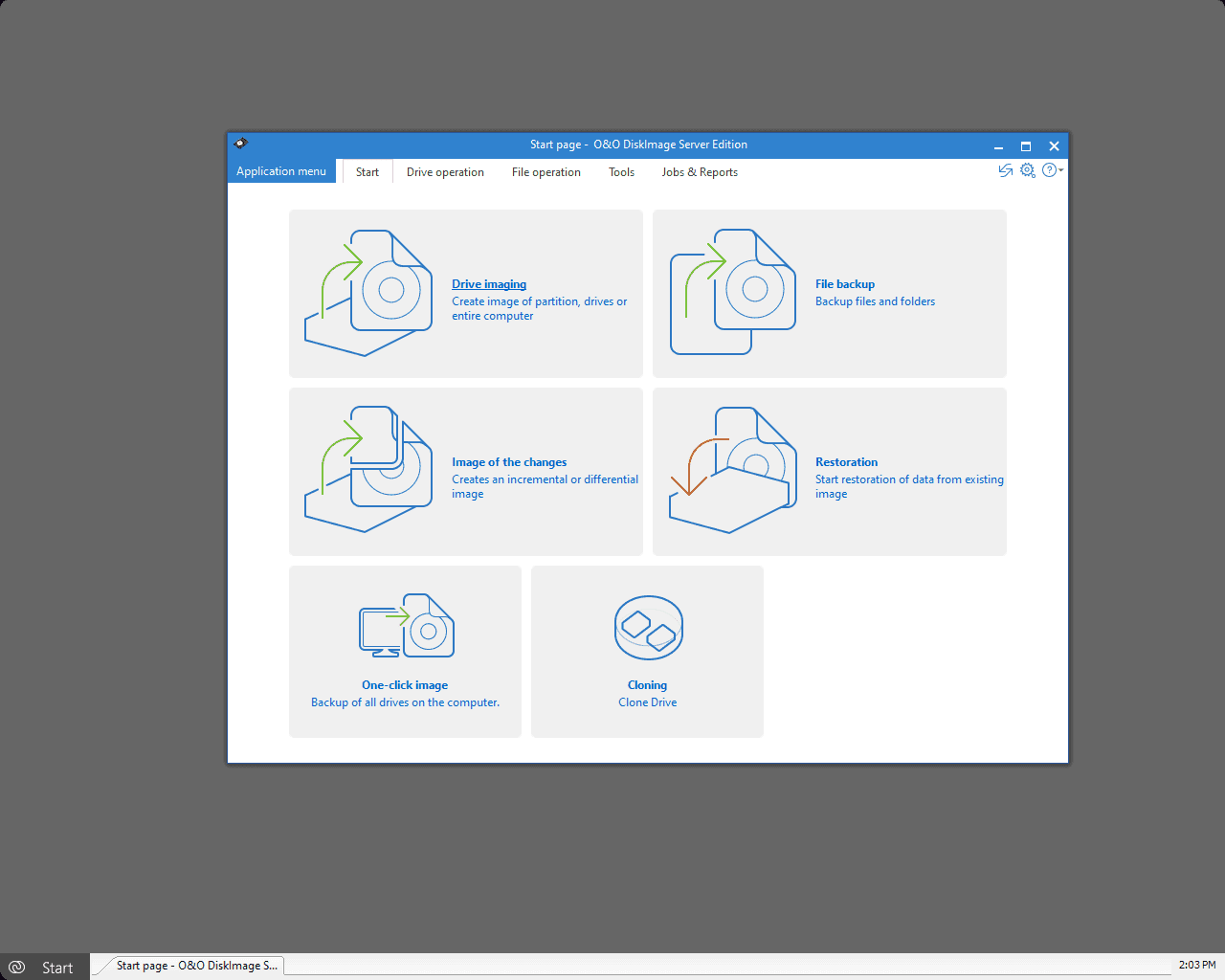 DiskImage Server O&O BlueCon DiskImage Screenshot
