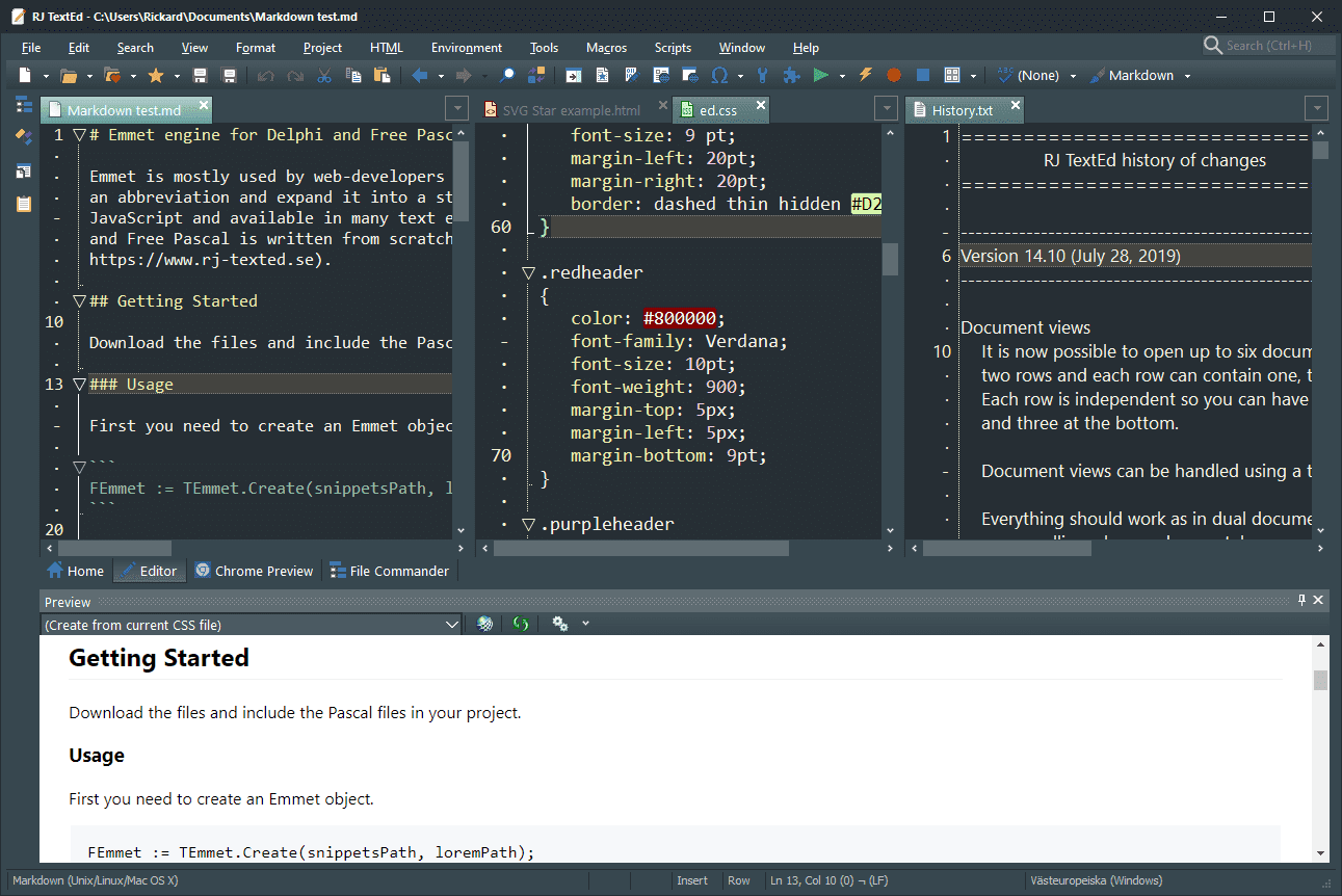 Browser Preview RJ TextEd Browser Preview Screenshot