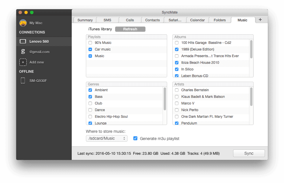 Sync Music SyncMate Sync Music Screenshot