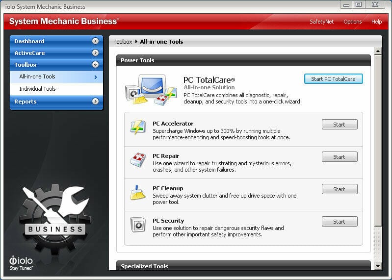 All-In-One Tools Tab System Mechanic Business All-In-One Tools Screenshot