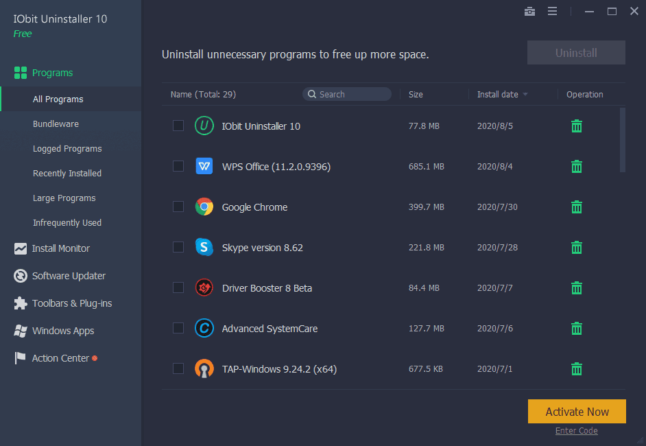 Overview of IObit Uninstaller IObit Uninstaller Overview Screenshot