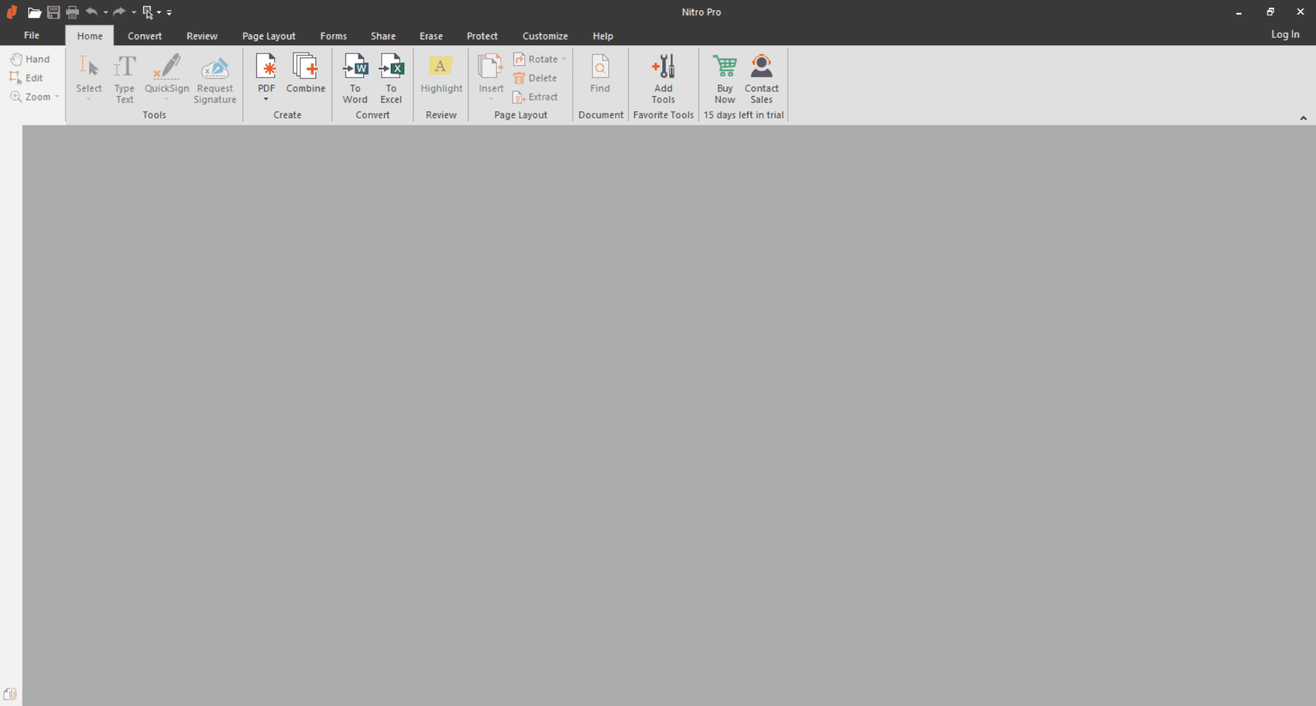 Overview Nitro Pro Main Interface Screenshot