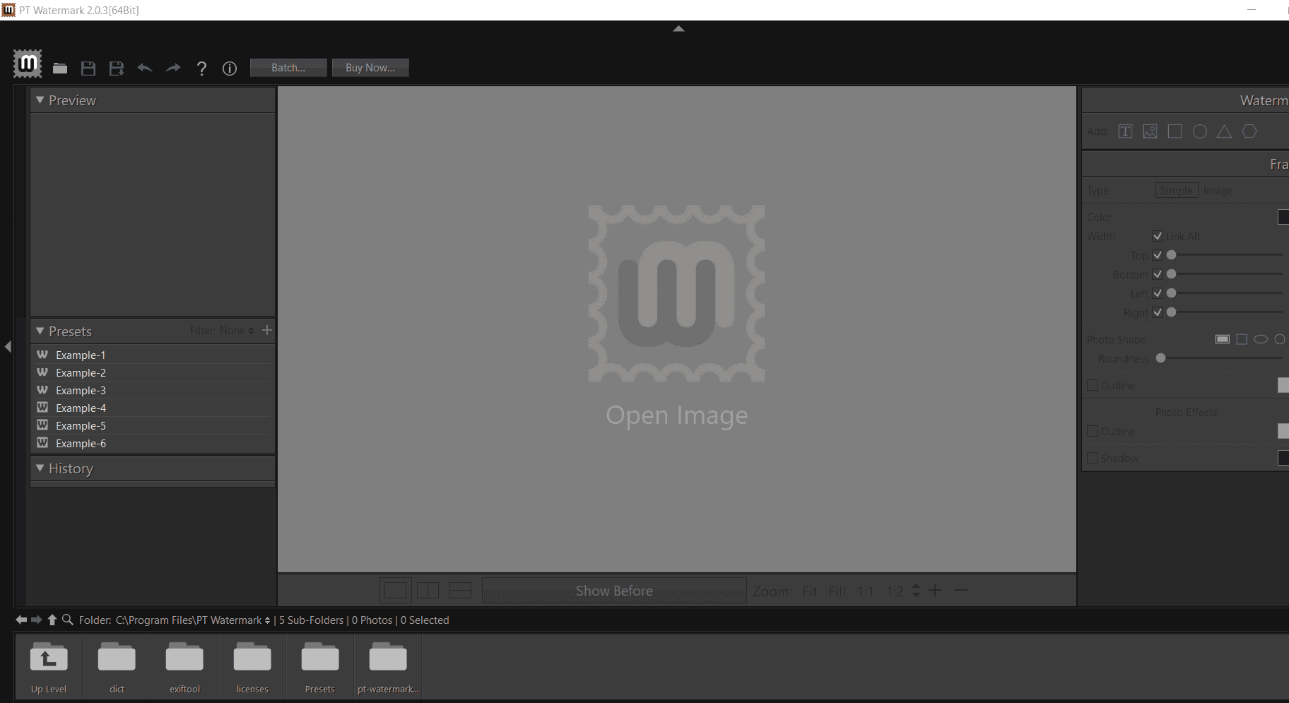 Overview PT Watermark Main Interface Screenshot