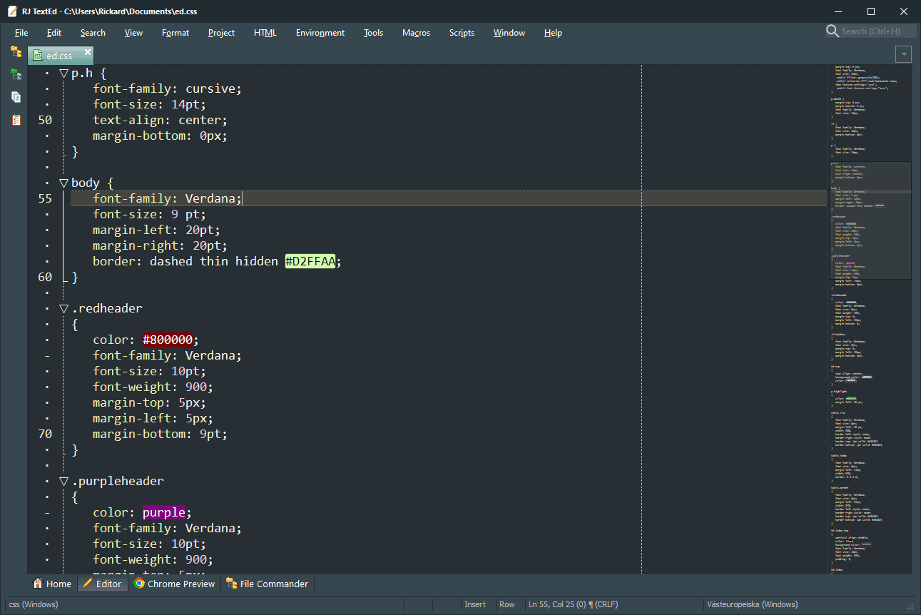 Overview RJ TextEd Main Interface Screenshot