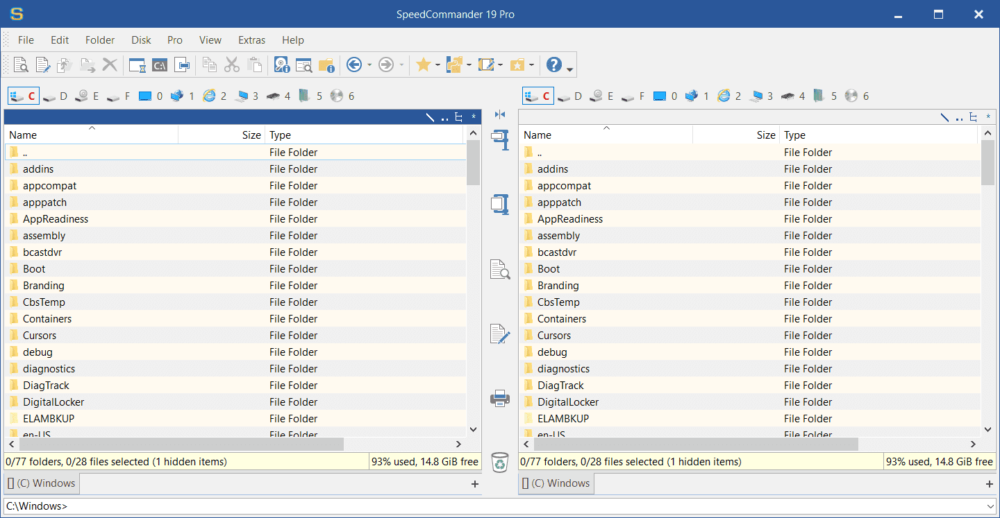 Overview SpeedCommander Main Interface Screenshot